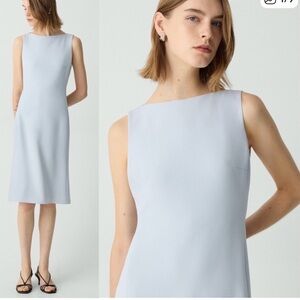 Theory NWT Pearl Blue Mermaid Flared Dress in Admiral Crepe Size 16